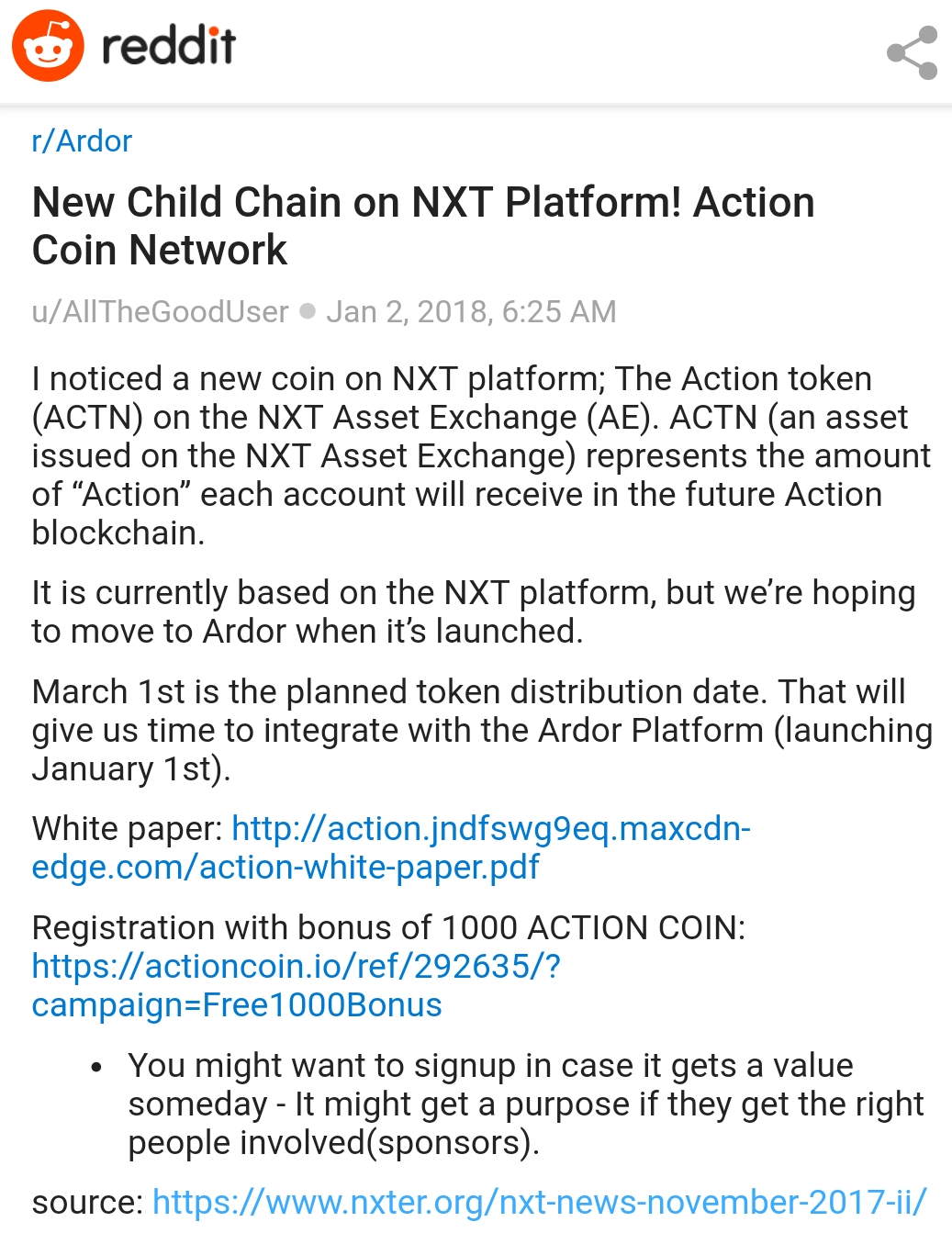 블라인드 | 암호화폐: 아더왕의 에어드랍