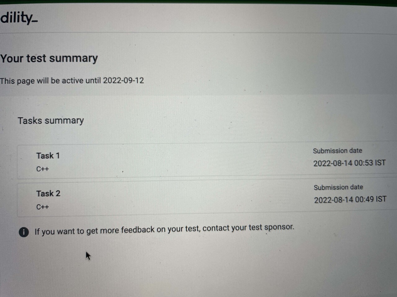 Didn’t get any codility score at the end of test [Microsoft] | Software ...