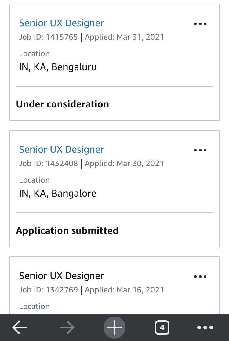 Profile Under Consideration - Amazon - Blind