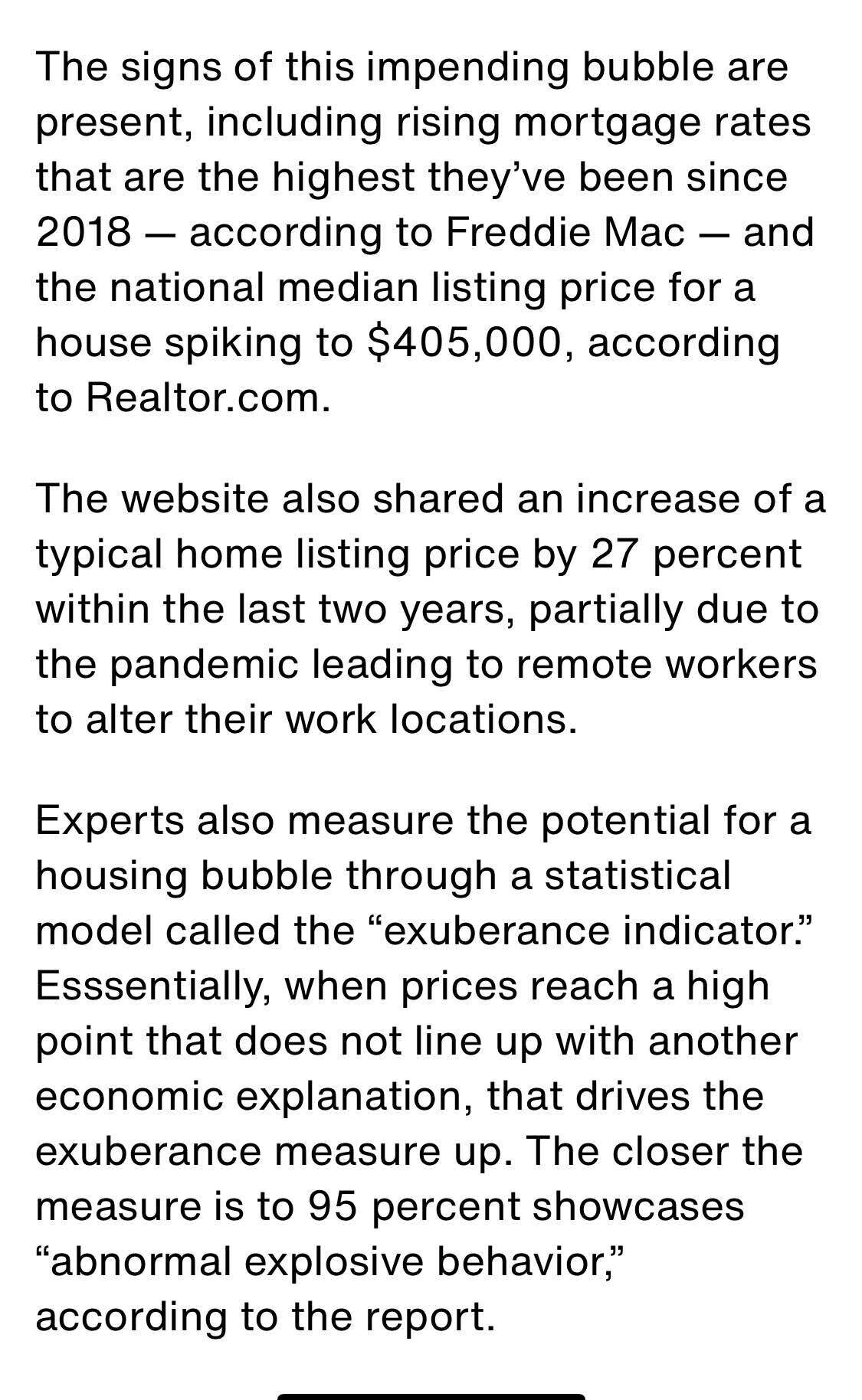 Bubble or no bubble?