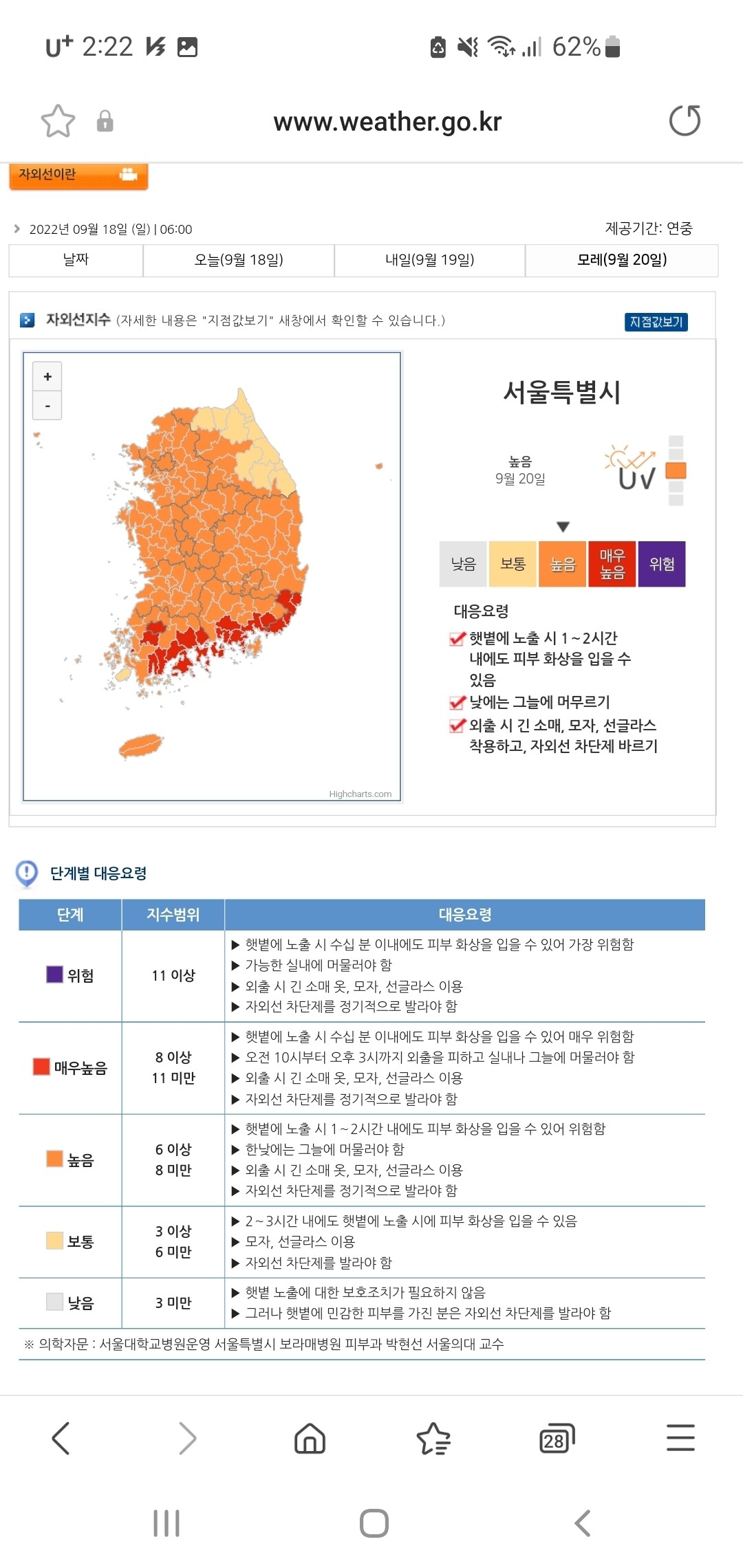블라인드 | 블라블라: 내일이랑 내일 모레 무슨 일 있어? 자외선지수 왜이래