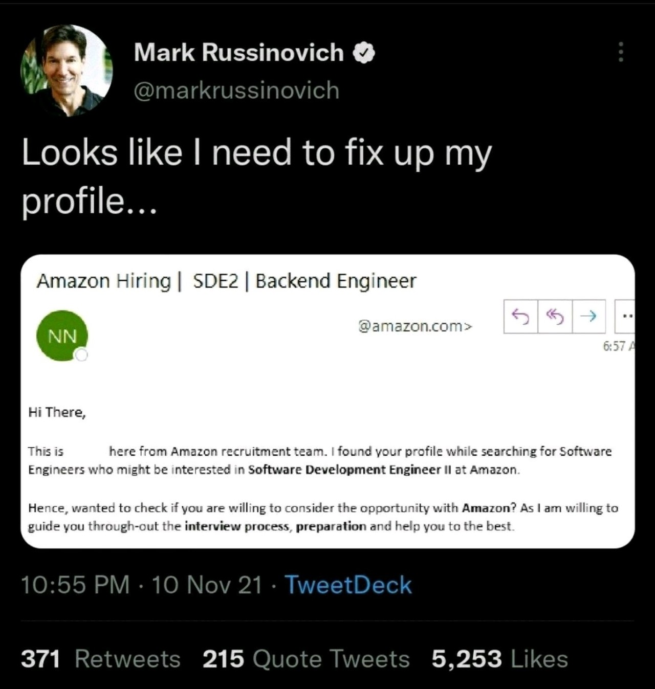 amazon-recruiter-tried-to-hire-msft-cto-for-sde-2-role-blind