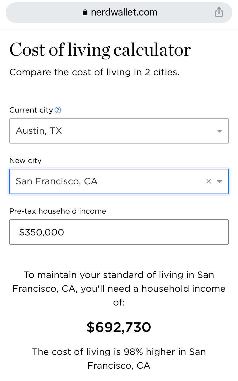 Austin Vs Bay Area Salary Blind