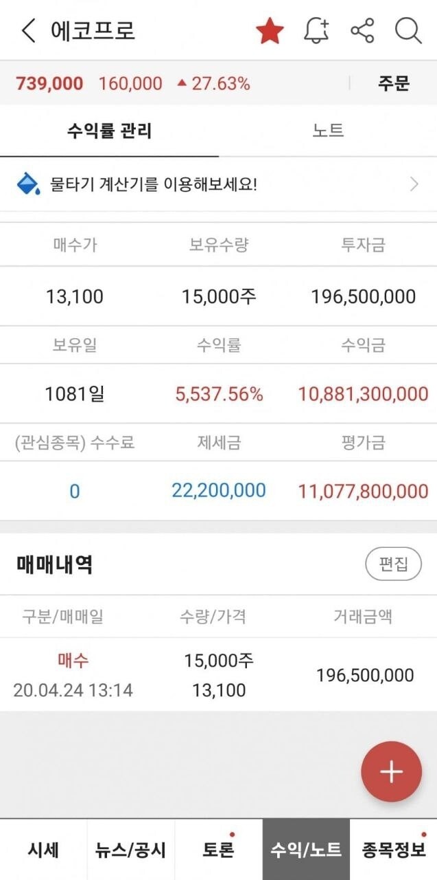 블라인드 | 주식·투자: 에코프로 100억좌ㄷㄷ