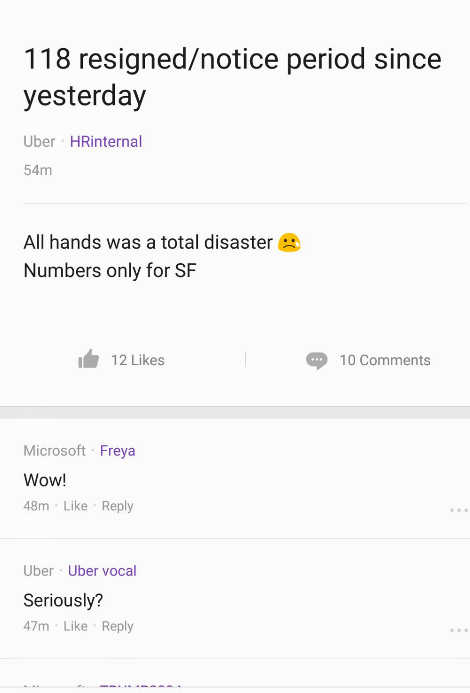 Uber Mass Resignation