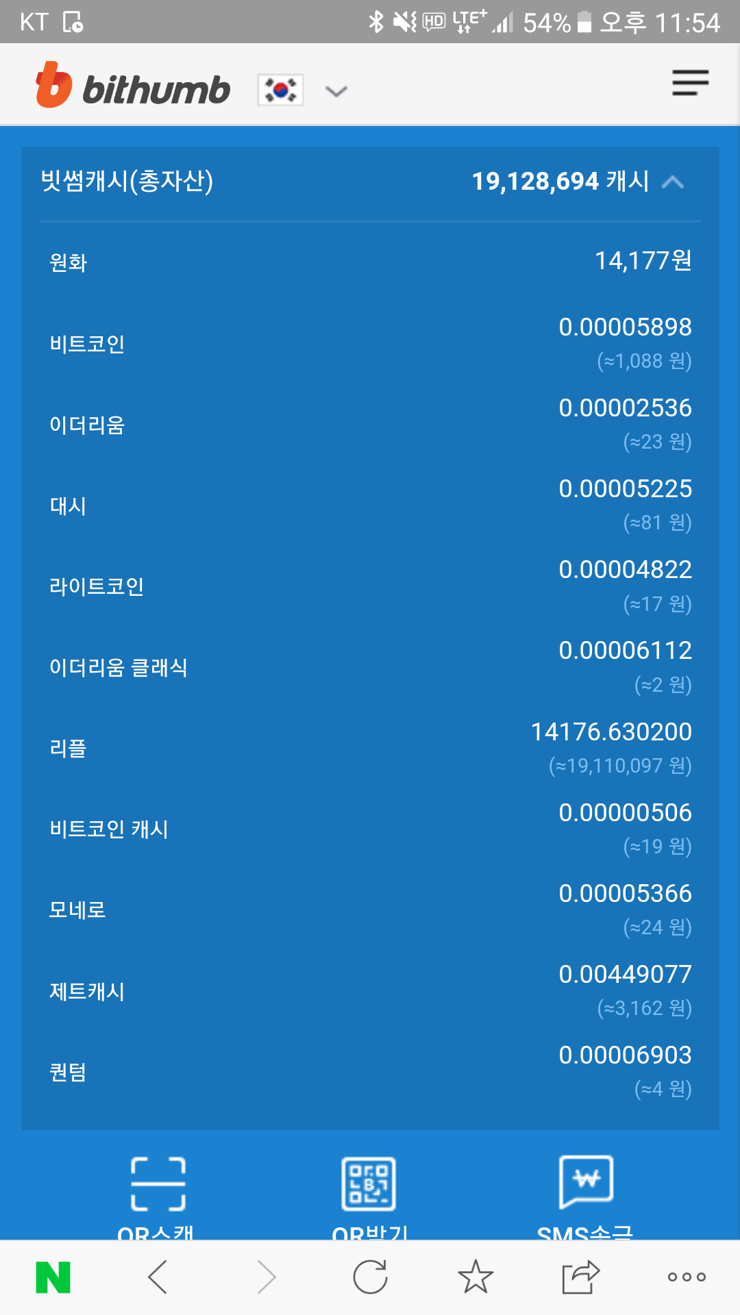 블라인드 | 암호화폐: 낮에 비쌀때 리플 2000 박았는데