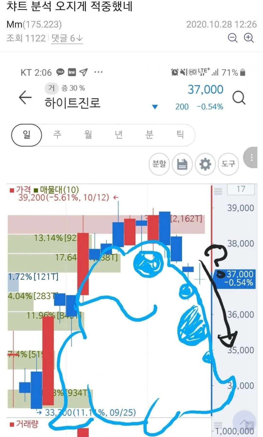 블라인드 | 주식·투자: 하이트진로 차트 분석 끝냈다