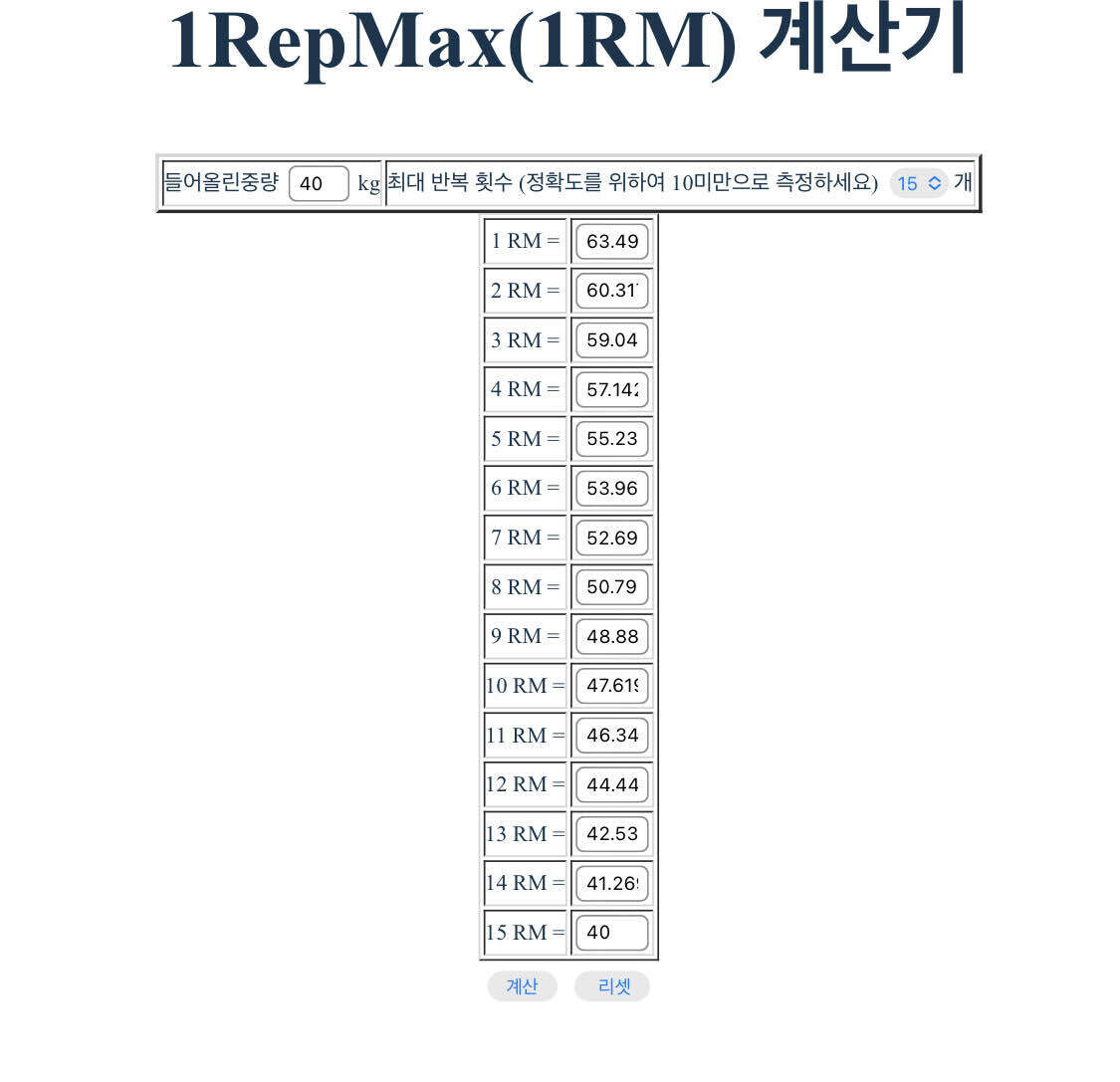 블라인드 | 헬스·다이어트: 1rm 계산 이게 맞음?