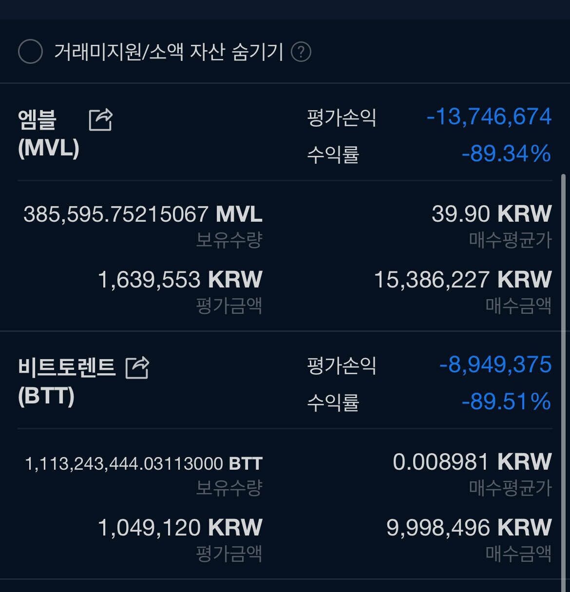 블라인드 | 암호화폐: 전 아직 -89%인데 본전은 갈까요...? ㅠㅠ