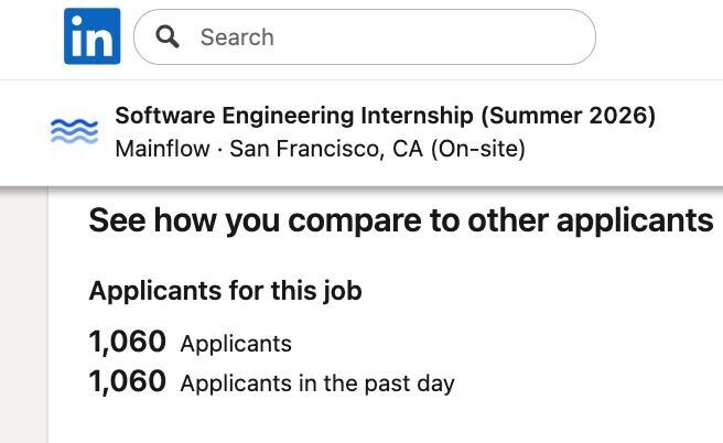 1060 Applications in 1 day for a Software Engineering Internship ...