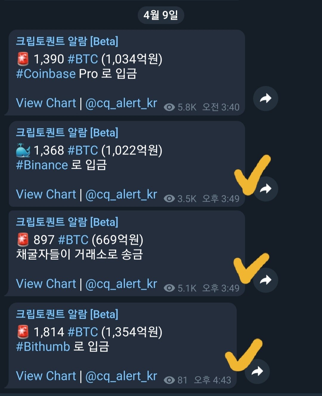 블라인드 | 암호화폐: 4.9(금) 비트코인 거래소 입금 정보