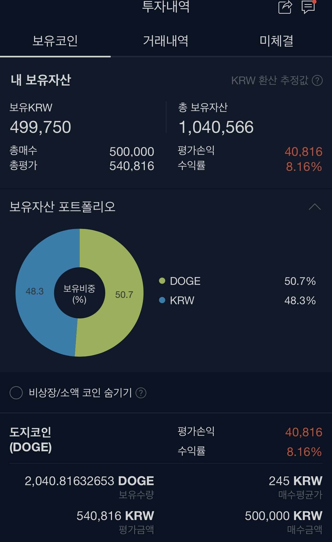 블라인드 | 암호화폐: 와이푸 몰래 도지 샀다