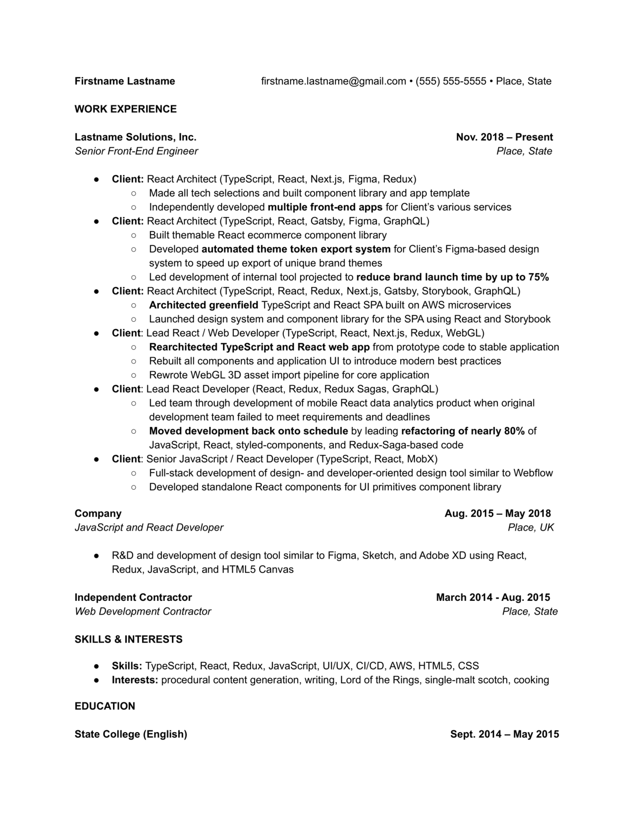 Resume review | Resume Review - Blind
