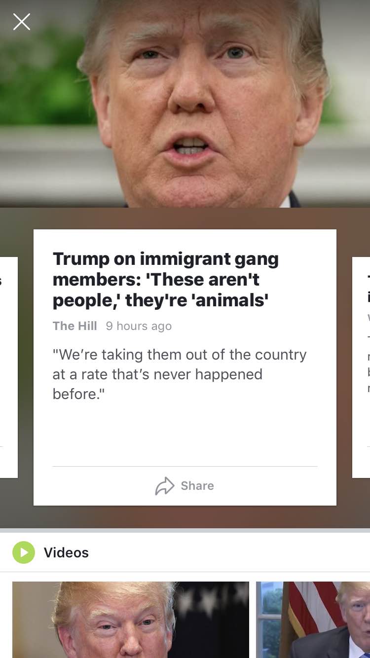Great example of the media crafting a narrative with Trump’s animal reference.