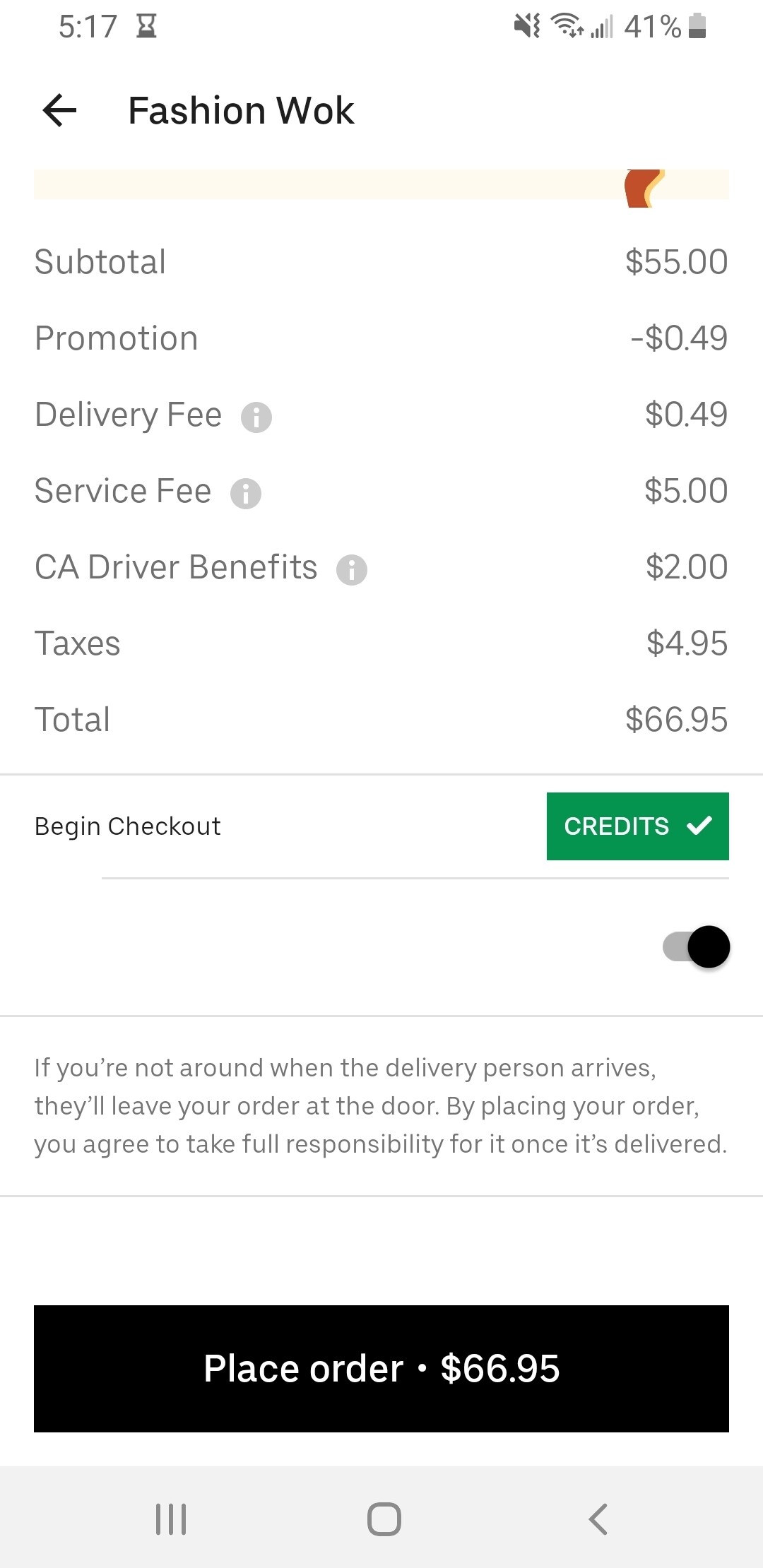Uber Eats - improve