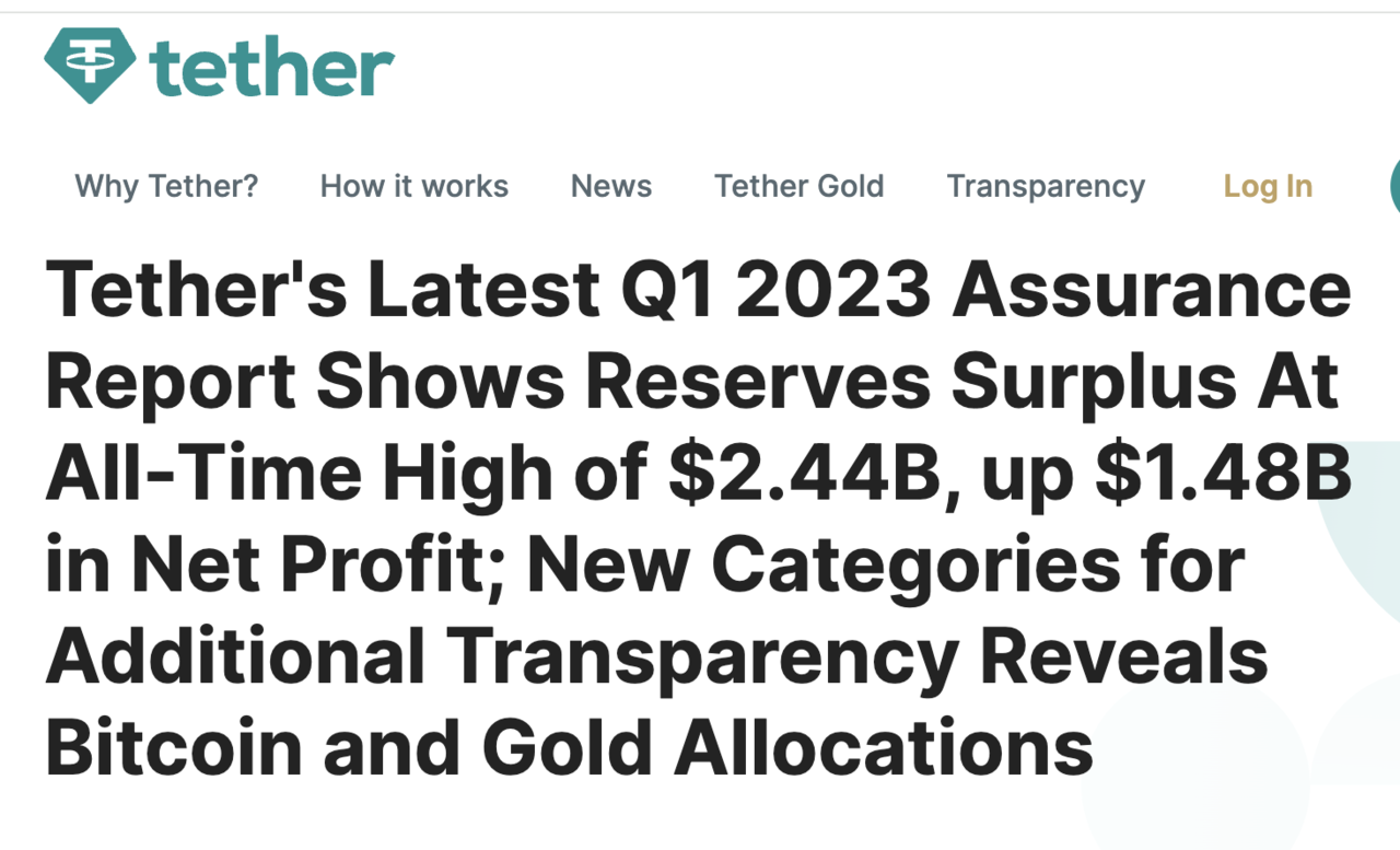 블라인드 | 암호화폐: D - 테더는 비트 얼마 수익을 얻었나?