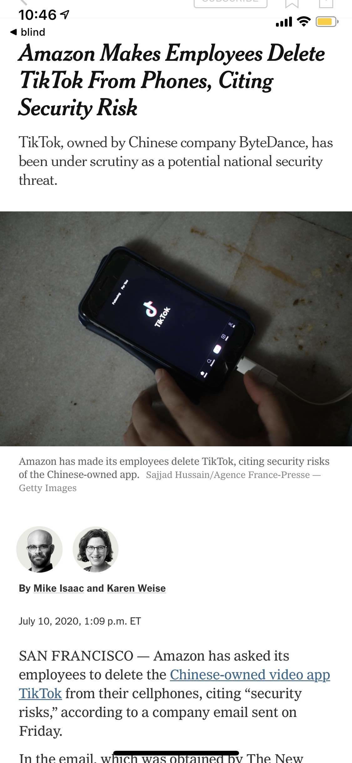 Were you asked to delete TikTok?