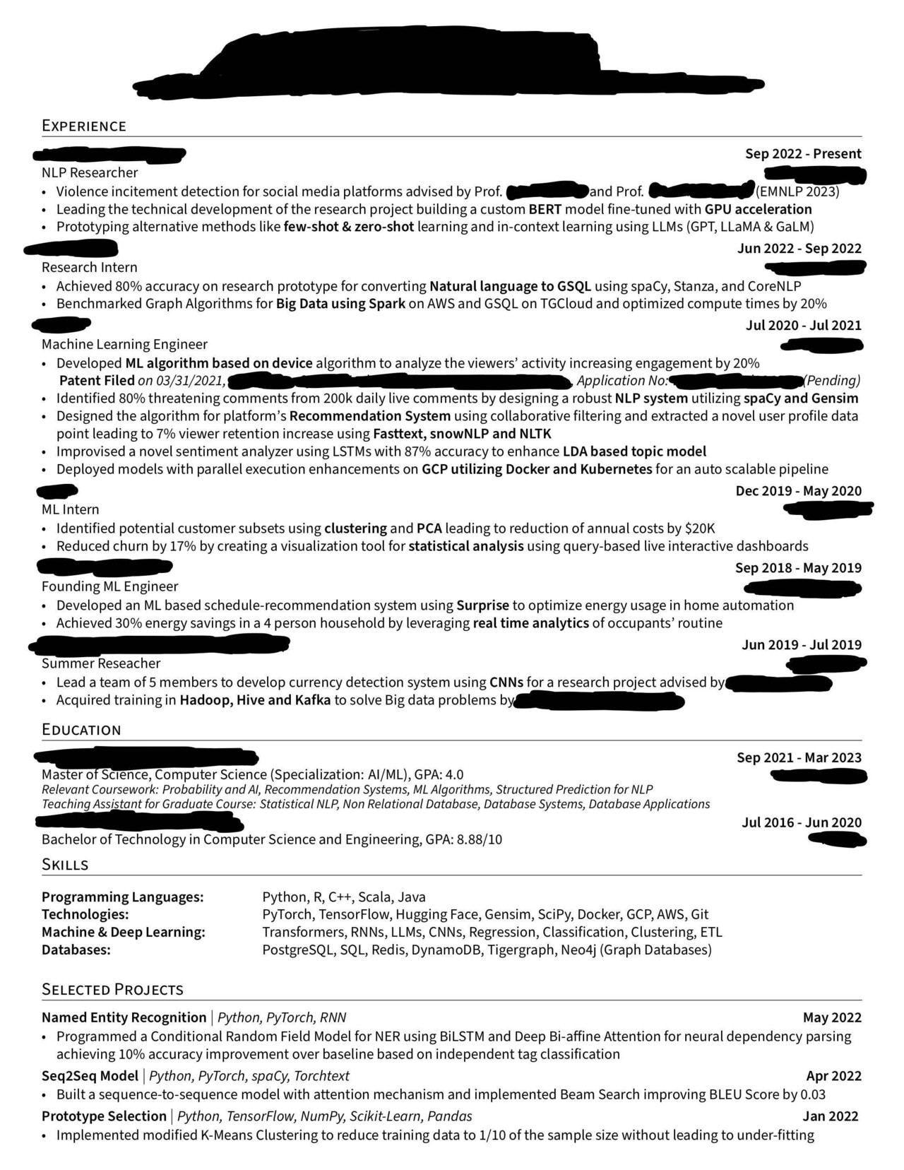 Resume review | Resume Review - Blind
