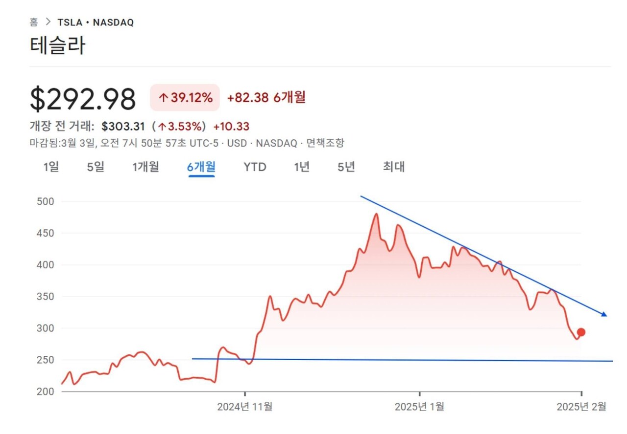 블라인드 | 주식·투자: 3월 3~7일 테슬라 주가 상승 또는 하락 예측