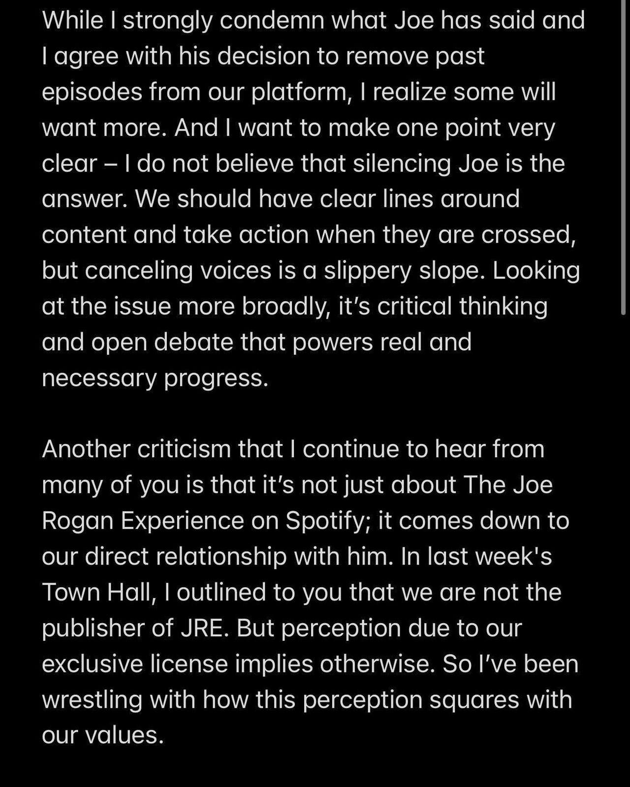Spotify CEO’s email about Joe Rogan to employees 