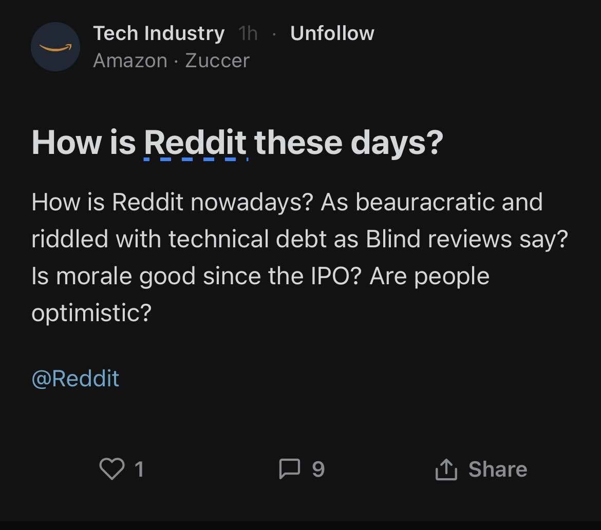 Reddit Stock Tech Industry Blind