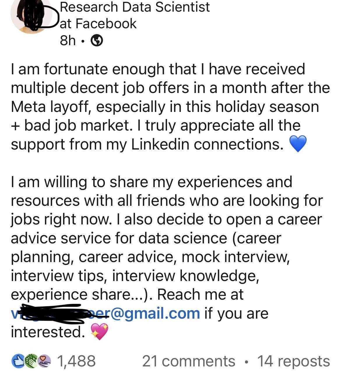 off of laid off employees on LinkedIn Blind