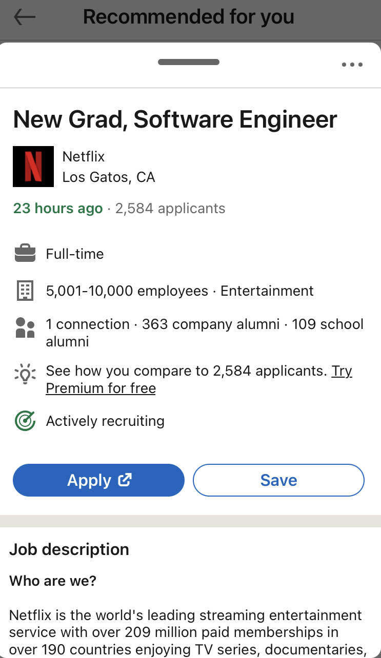 Netflix is hiring new grad SWEs now??? - Blind