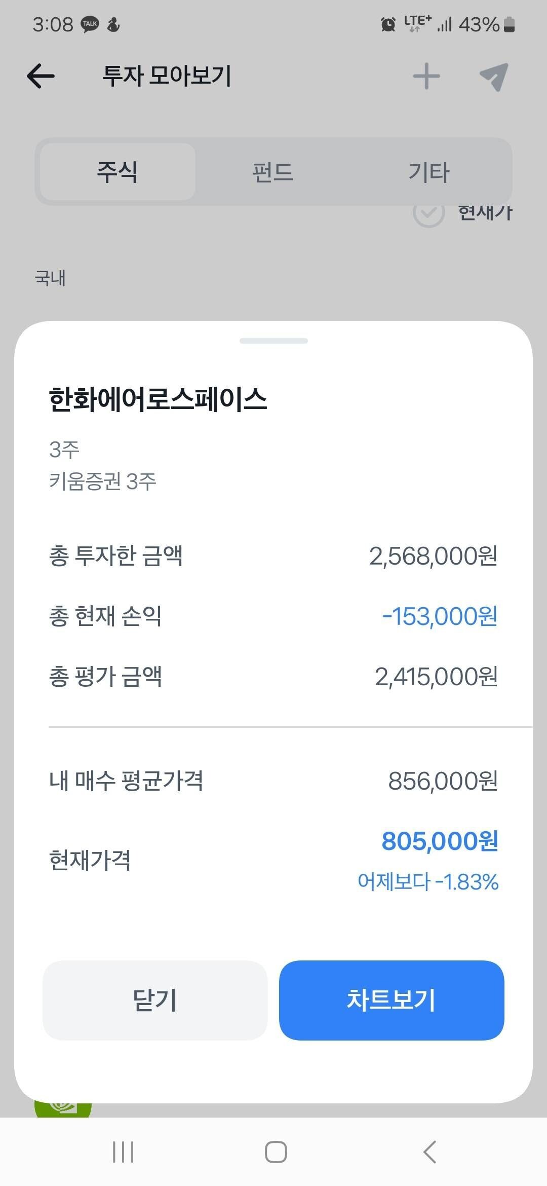 블라인드 | 주식·투자: ㅠㅠ 주린이 한화에어로스페이스 물림