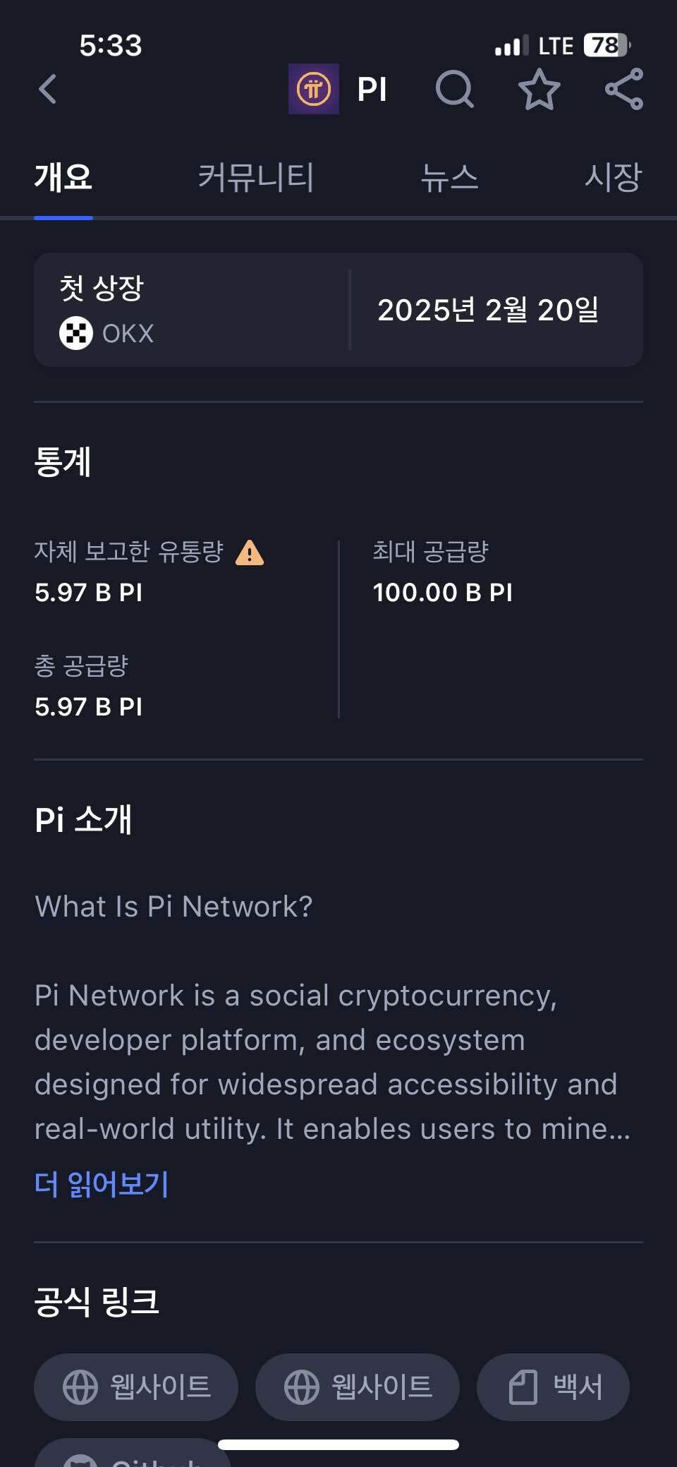 블라인드 | 암호화폐: Okx 파이코인 상장가 0.09달러