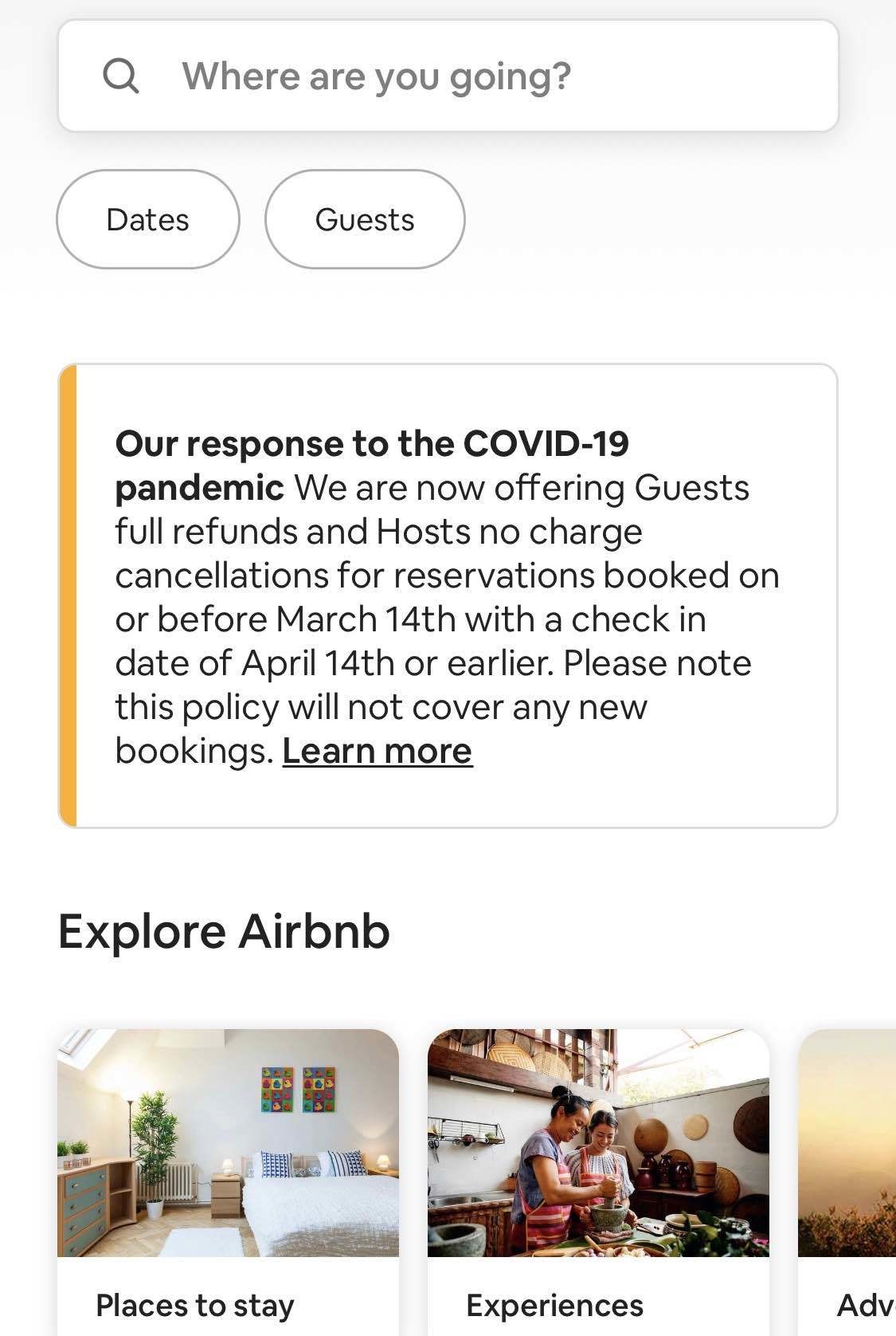 c’mon, AirBnb, your policy right now is trash
