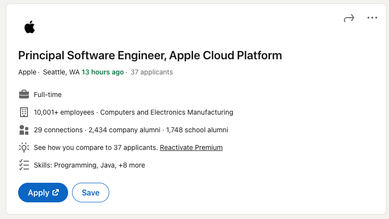 Principal Software Engineer, Apple Cloud Platform - Blind