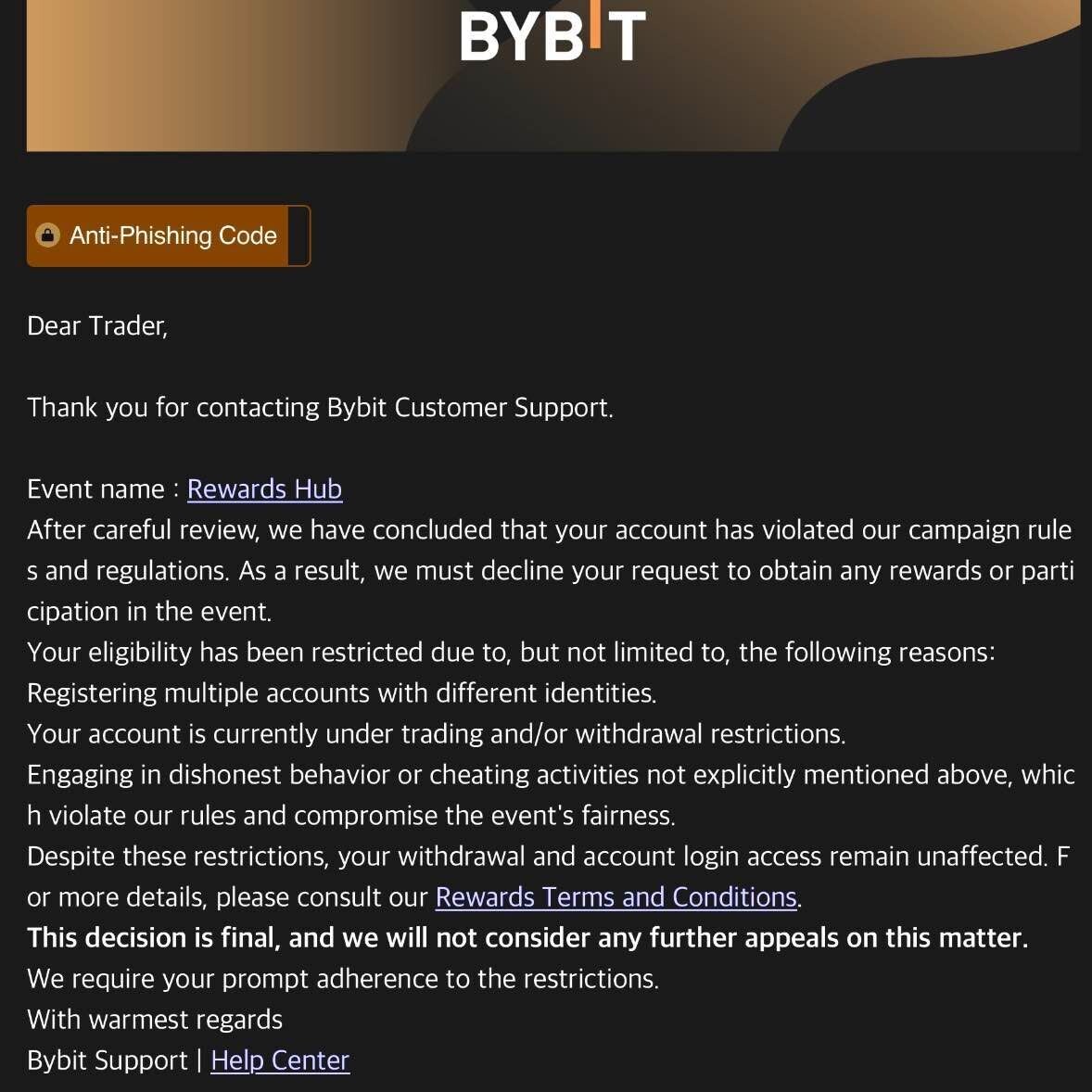 블라인드 | 암호화폐: 바이비트 계정 restricted...