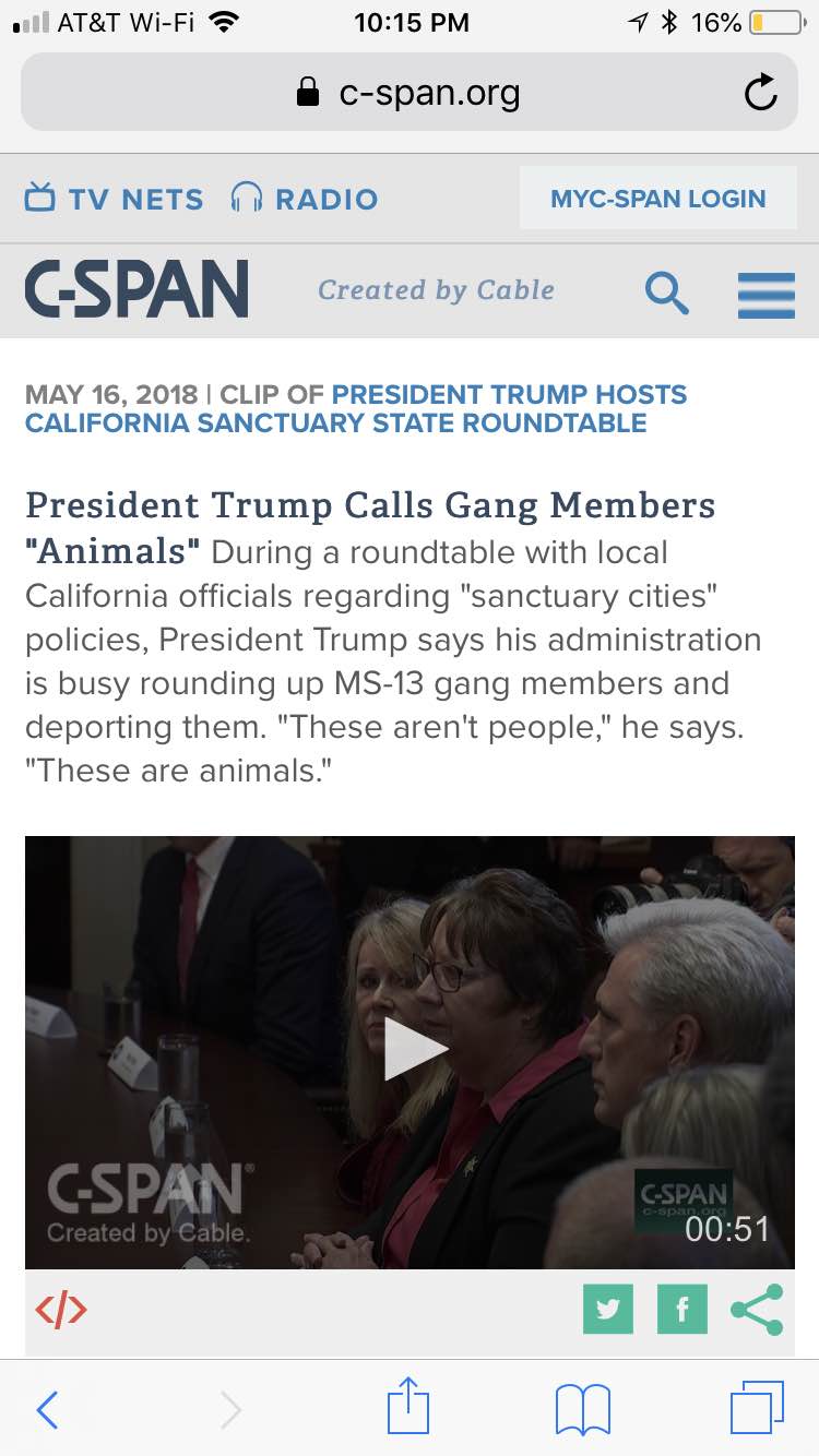 Great example of the media crafting a narrative with Trump’s animal reference.