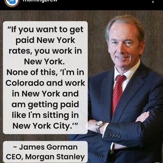 Morgan Stanley CEO and his opinion on remote workers' salary expectations -  Blind