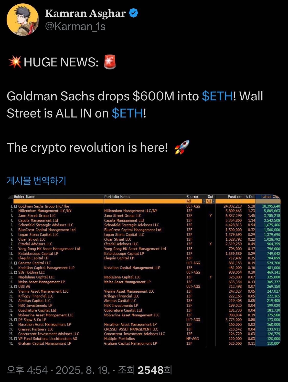 블라인드 | 암호화폐: 이더리움 지금 안사면 평생후회.