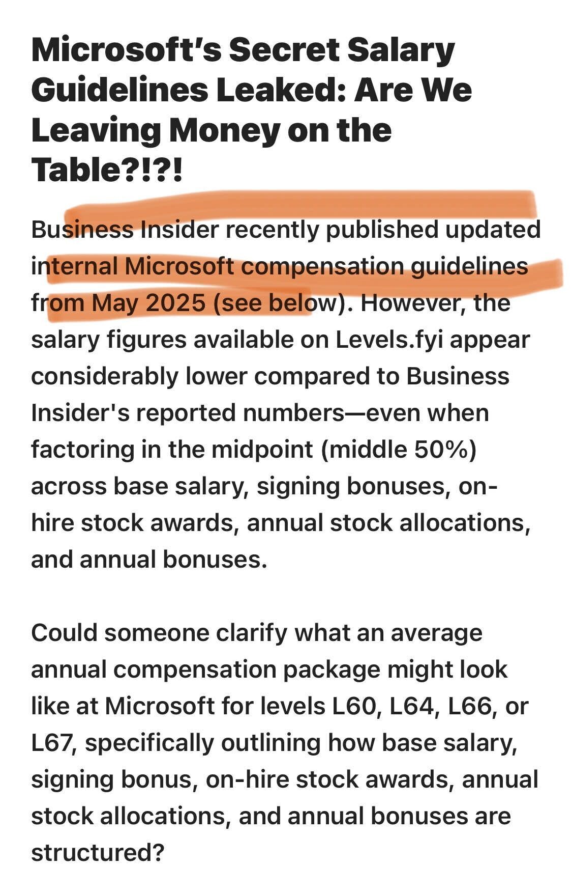 Microsoft salaries leaked Tech Industry Blind