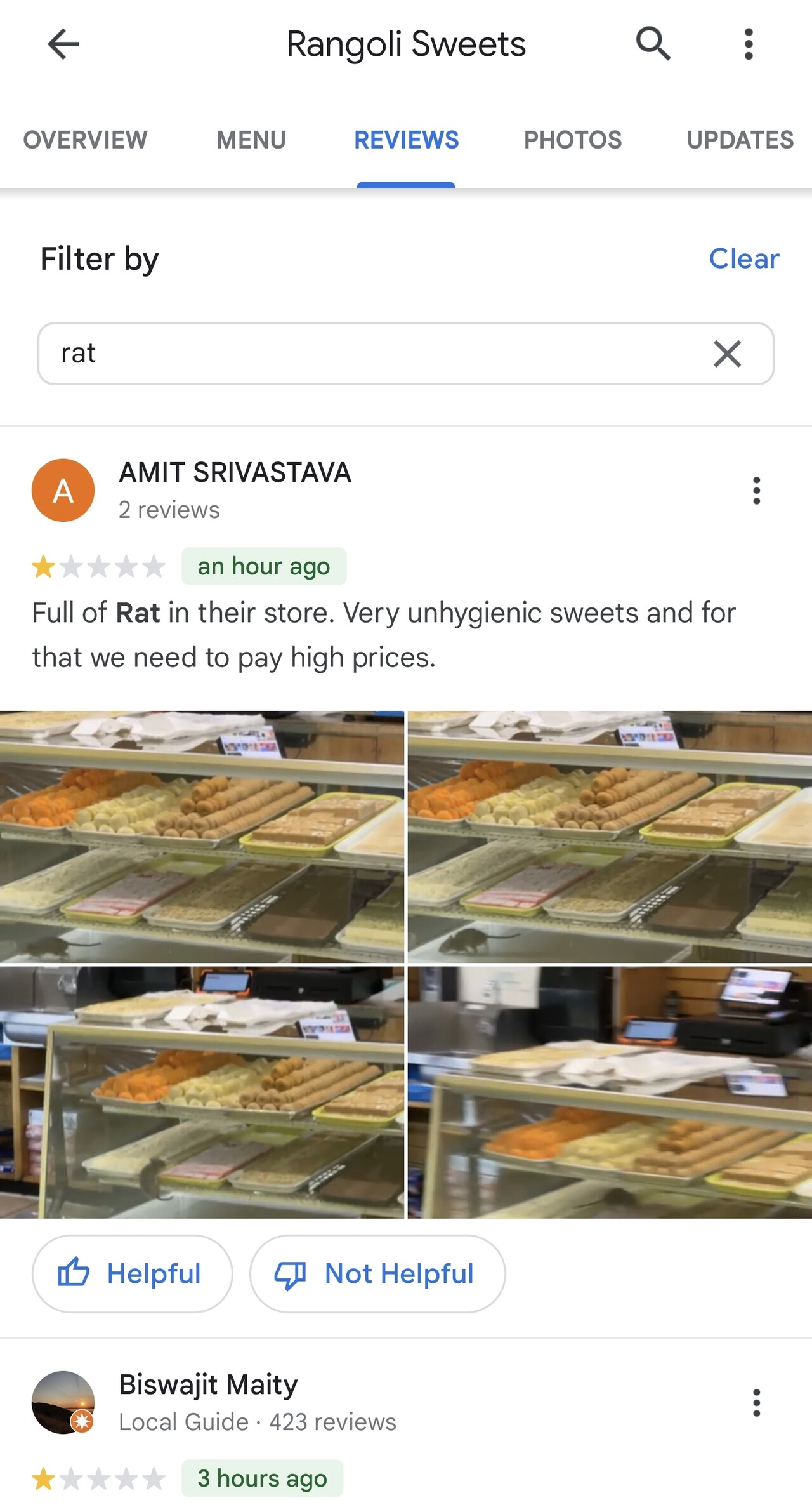 Rats in Rangoli sweets, Santa clara. Blind