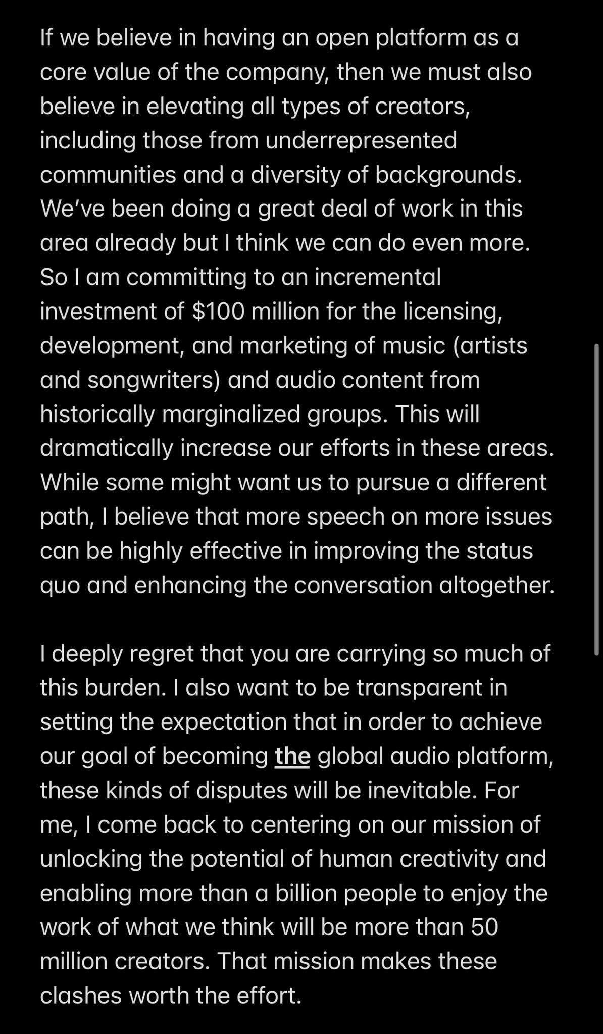 Spotify CEO’s email about Joe Rogan to employees 