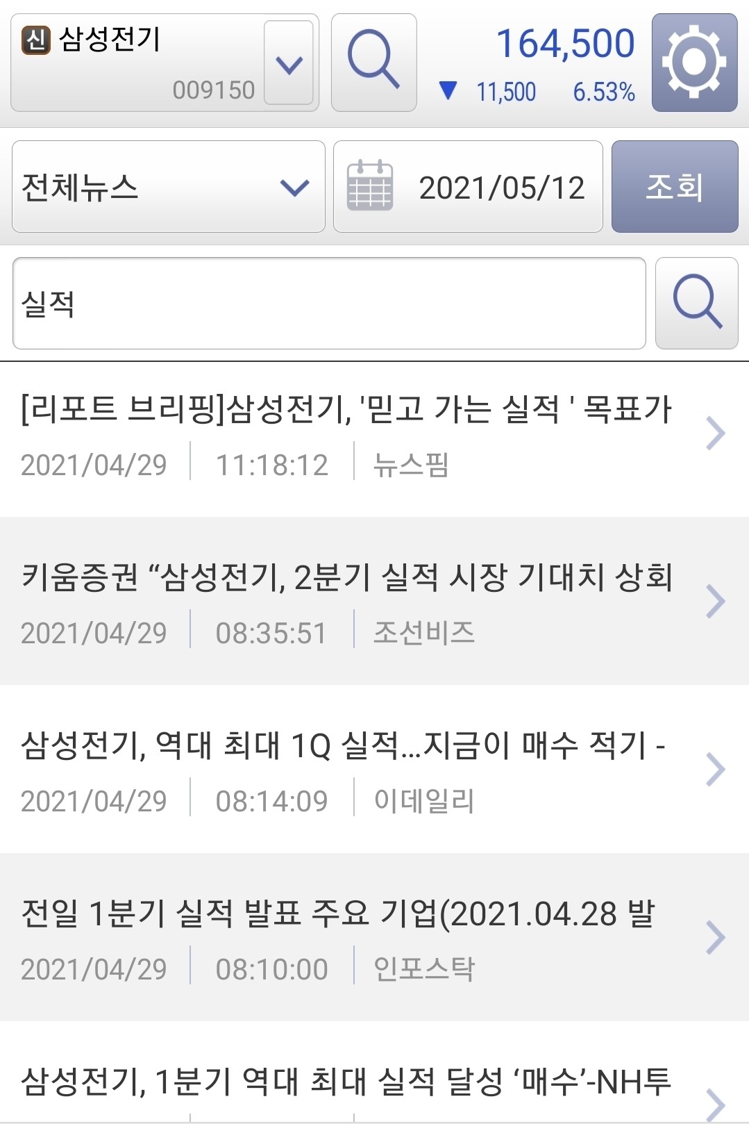 블라인드 | 주식·투자: 역대 최대 실적 삼성전기!