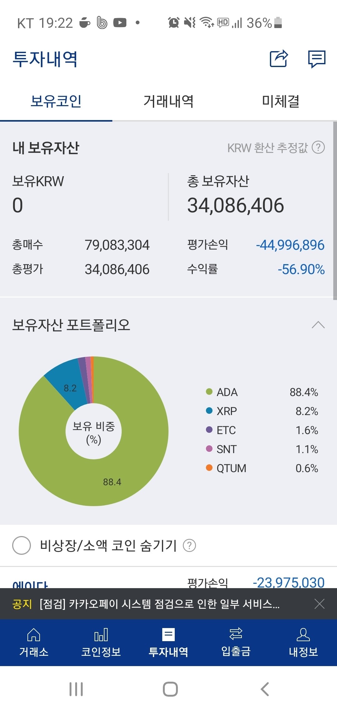 블라인드 | 암호화폐: 에이다 힘 좀 더 내자~~