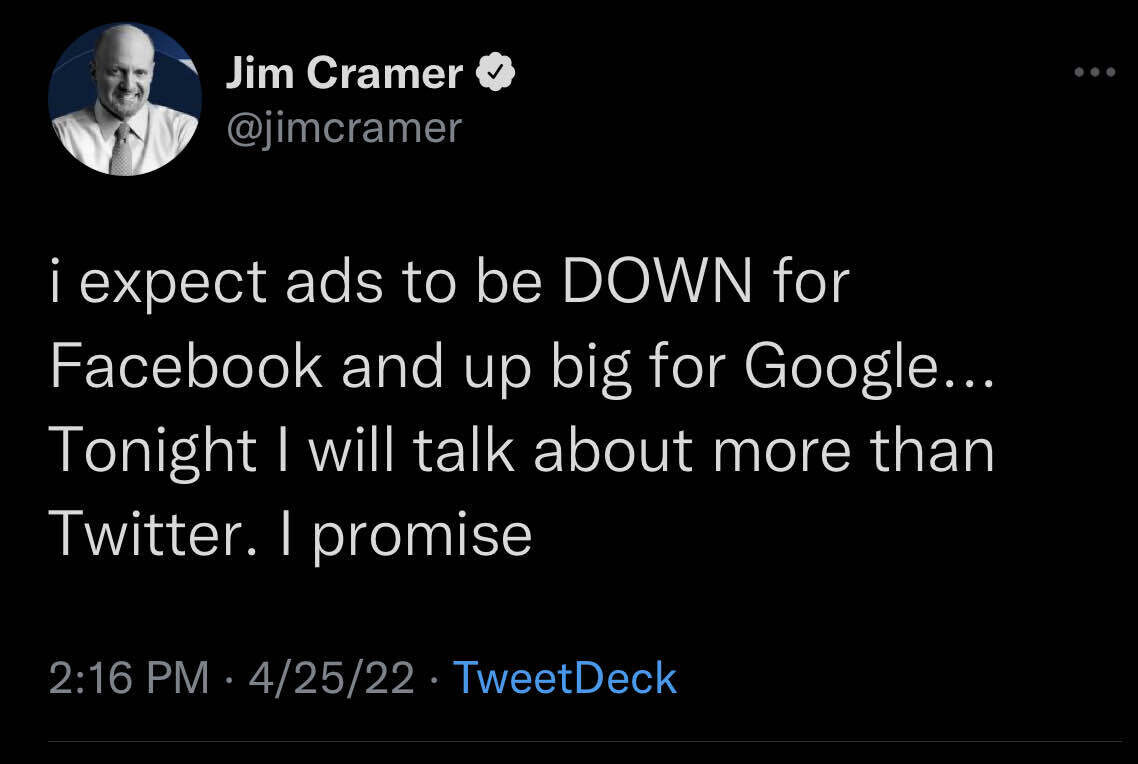 Jim Cramer’s predictions for earnings 