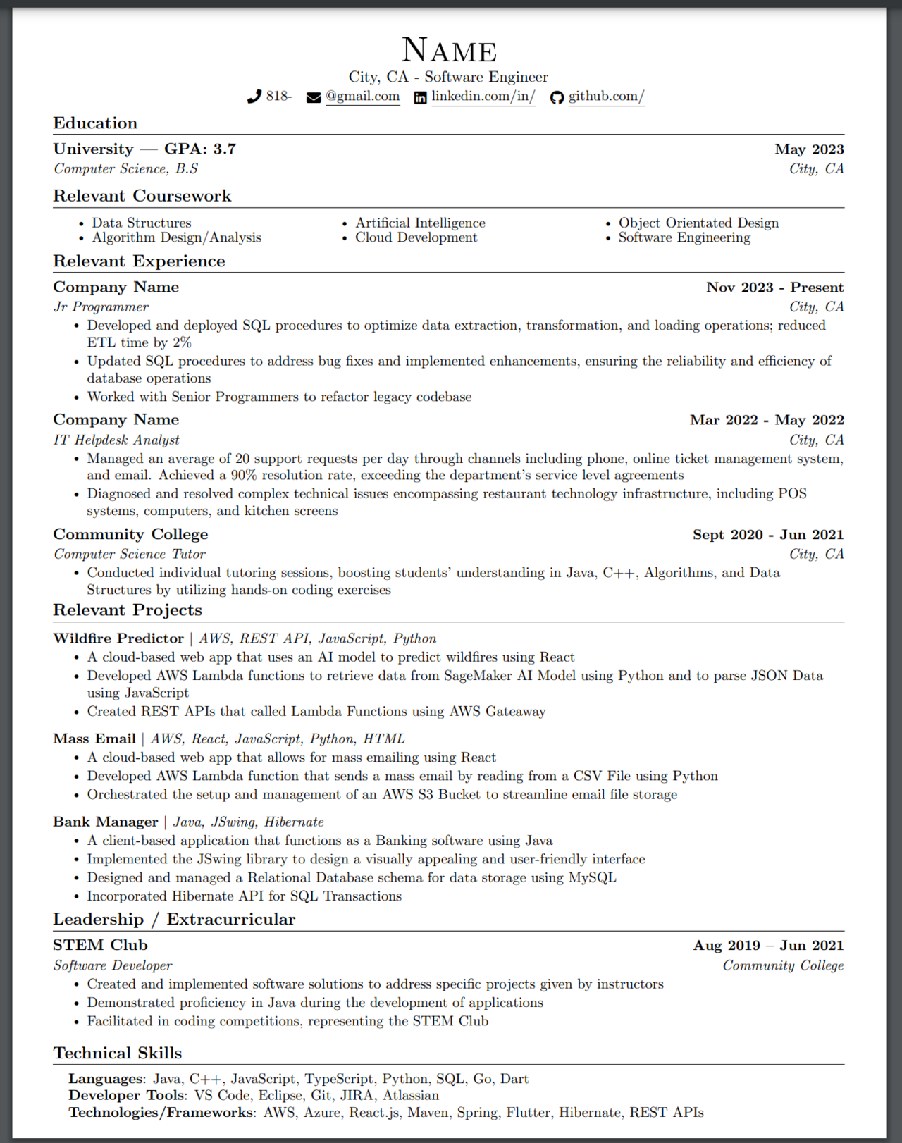 Resume Review | Resume Review - Blind