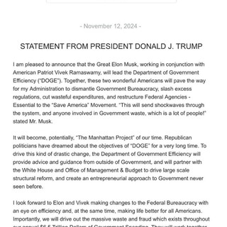 Elon Musk officially appointed in Trump cabinet | White House & Policy
