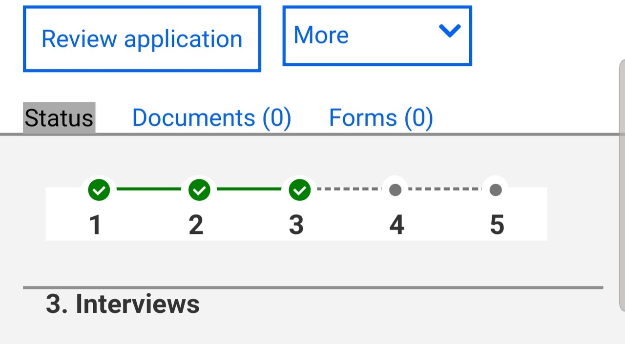 Application status Tech Industry Blind