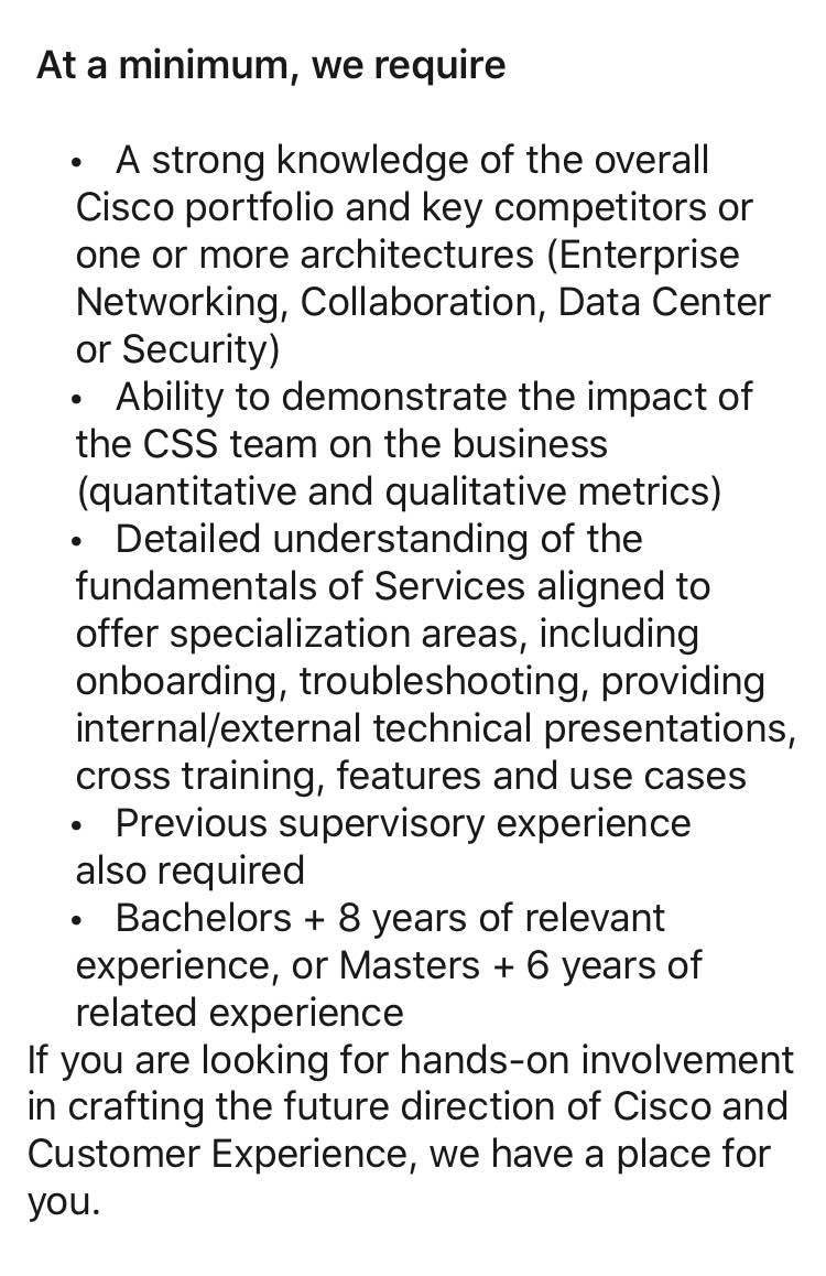 Any Cisco recruiters on Blind ? 