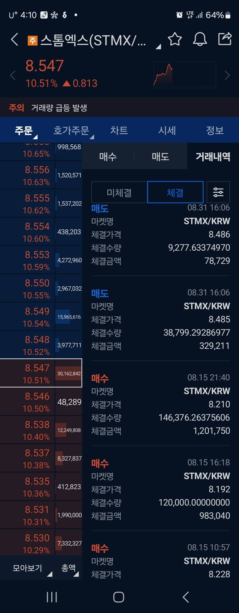 블라인드 | 암호화폐: 스톰엑스 12마넌 익절