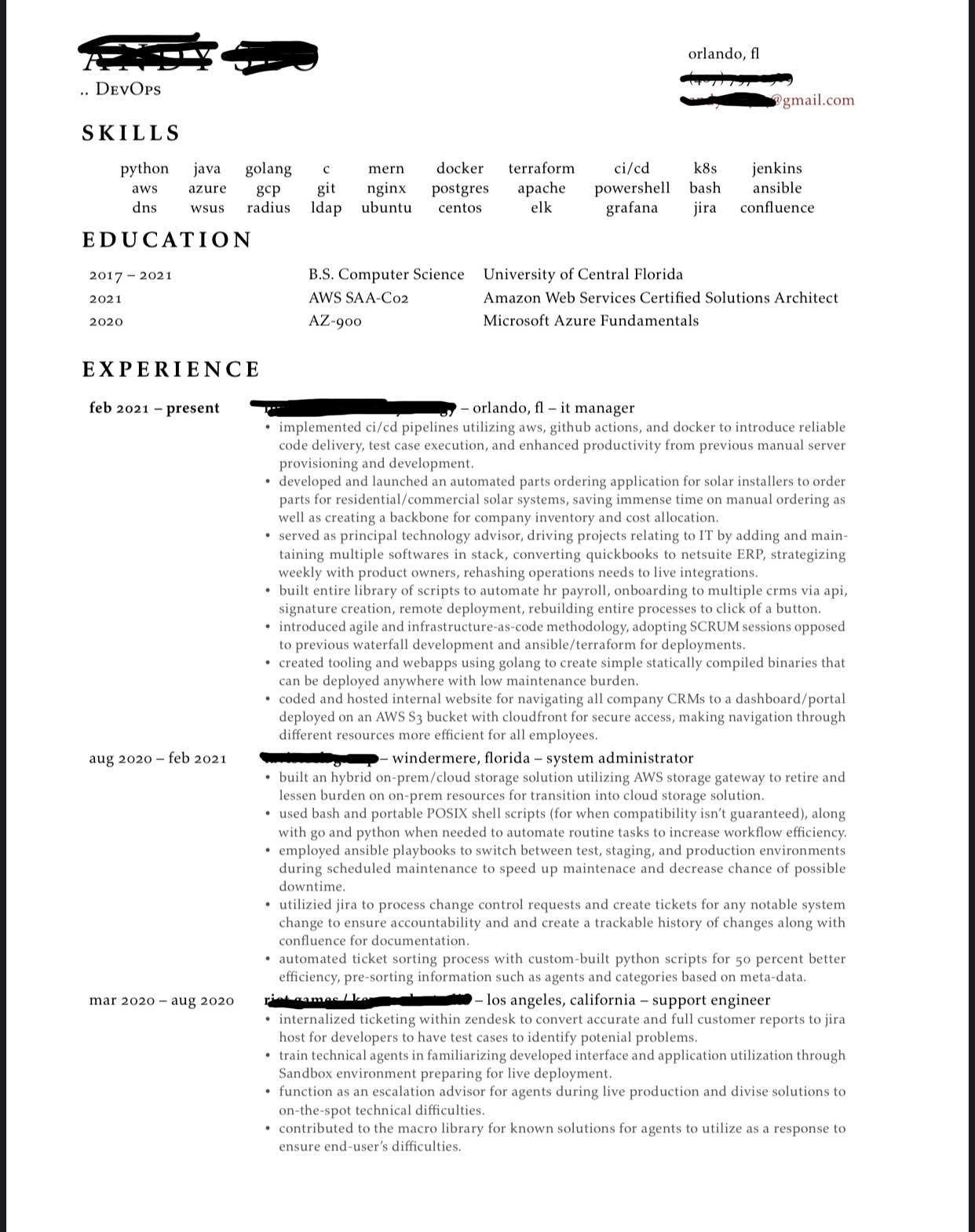 Career advice/resume review. Referrals appreciated!