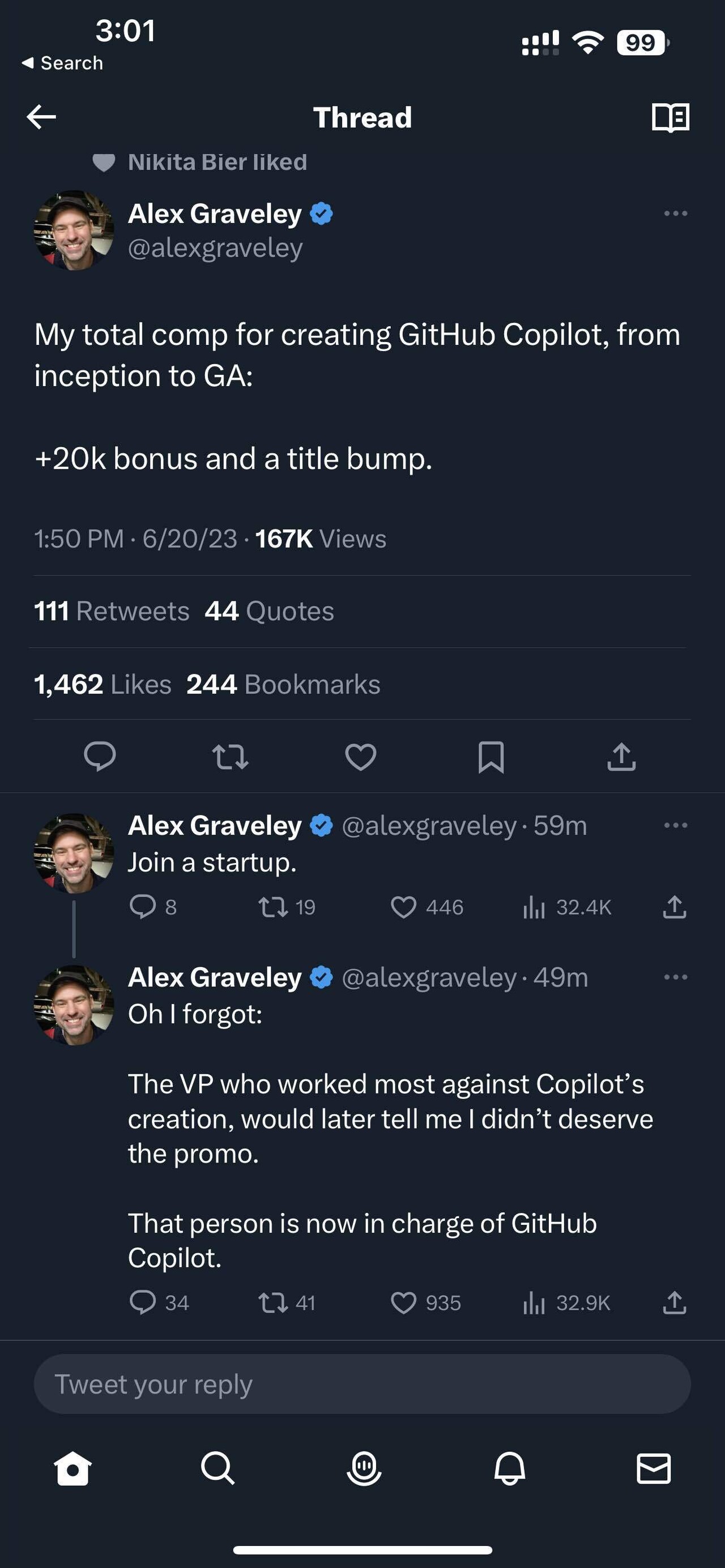 From the GitHub Copilot creator | Tech Industry - Blind
