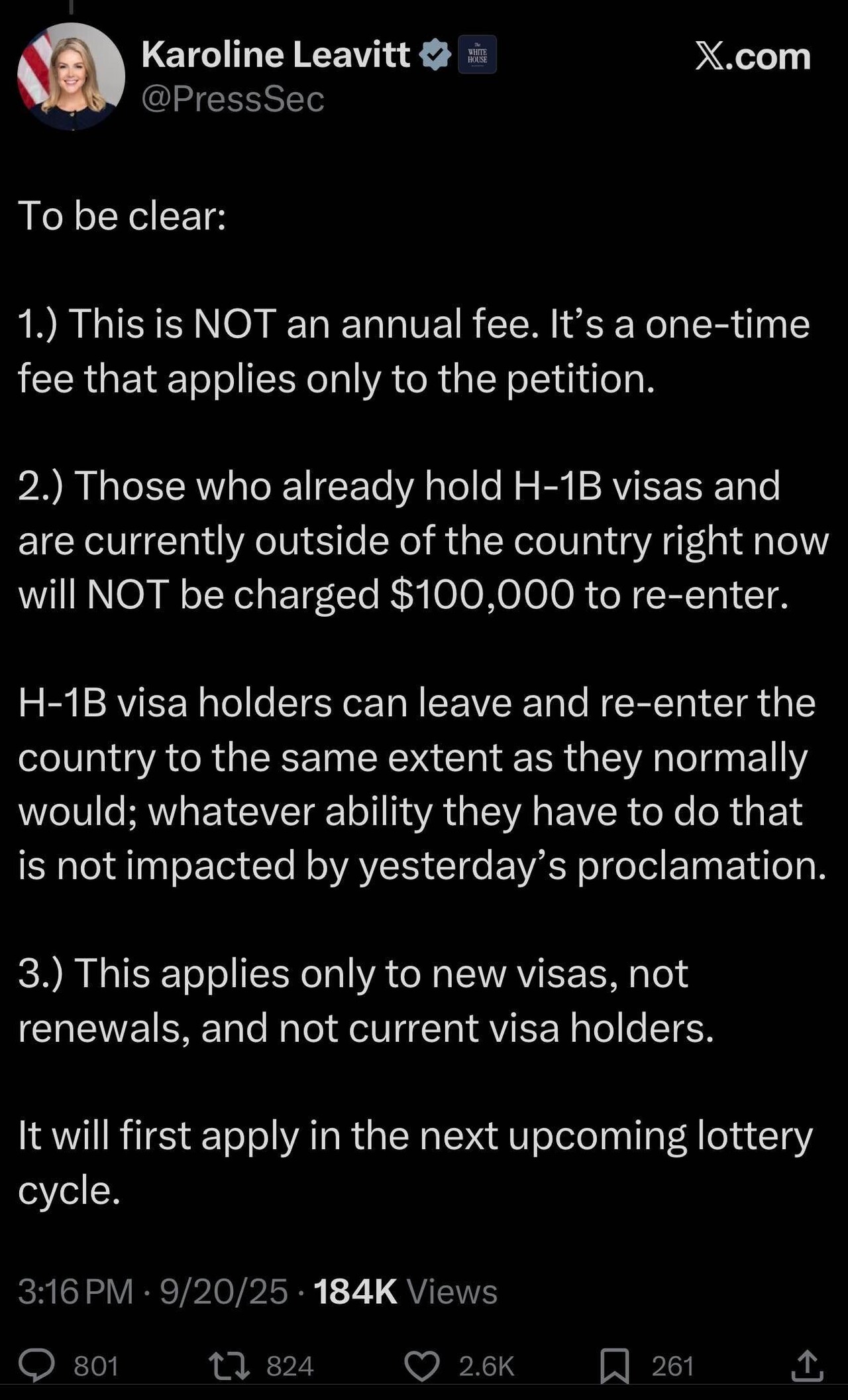 BREAKING: Latest on H1B it s only for new lottery applicants Tech