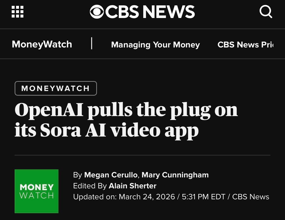 Massively breaking news 🚨 OpenAI shuts down Sora | Tech Industry - Blind